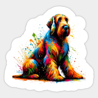 Spinone Italiano Captured in Vivid Splash Paint Style Sticker